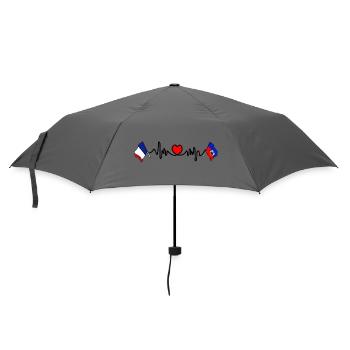 Cardio cœur avec Flag France et drapeau Haïti - Parapluie standard - bruyère - Devant