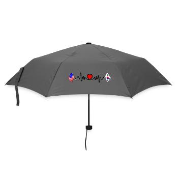 Cardio heart avec drapeau des États-Unis et de la Corée du Sud - Parapluie standard - bruyère - Devant
