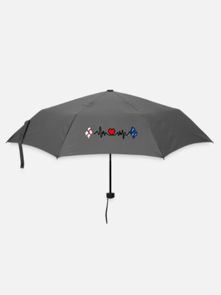 Cheshire & England Herzschlag - Regenschirm (klein) - Grau