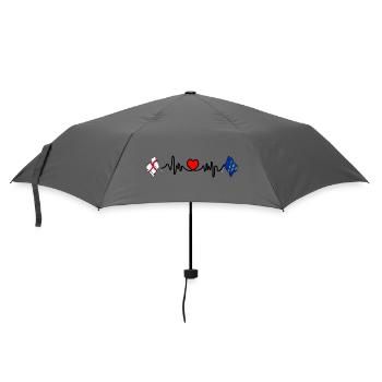 Drapeau du West Sussex + battement de cœur & drapeau anglais - Parapluie standard - bruyère - Devant