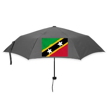 Flagge von St. Kitts und Nevis - Regenschirm (klein) - Grau - Vorne
