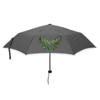 Tazz Talks | Joyful Neon Garland Smile - Umbrella (small) - grey - Front
