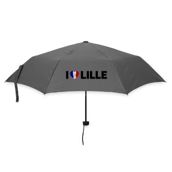 I love Lille Frankreich - Regenschirm (klein) - Grau - Vorne