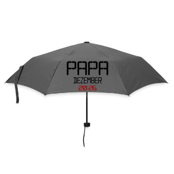 Geburt Baby Papa, Dezember 2026 - Regenschirm (klein) - Grau - Vorne