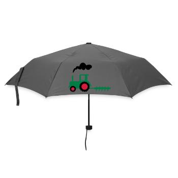 traktor trecker landwirtschaft - Regenschirm (klein) - Grau - Vorne