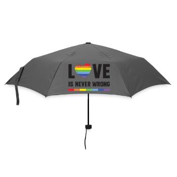 LGBT Pride Month - Love is Never Wrong - Umbrella (small) - grey - Front