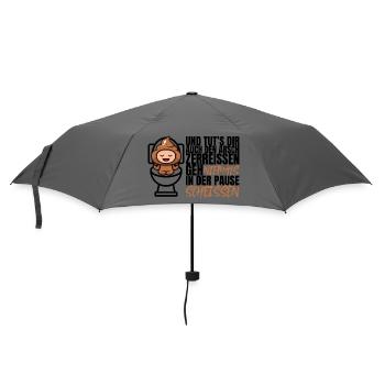 Ne jamais chier pendant la pause – Drôle de dicton - Parapluie standard - bruyère - Devant
