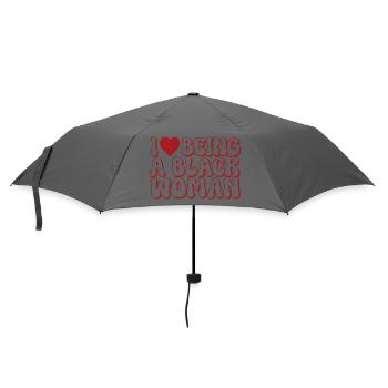 Motif de lettre bulle de femme noire fière - Parapluie standard - bruyère - Devant