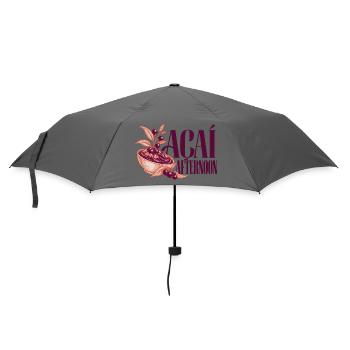 Acai Afternoon Botanischer Aufnäher mit Acai Bowl - Regenschirm (klein) - Grau - Vorne