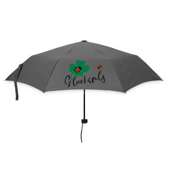 Glückspilz Kleeblatt Glück - Regenschirm (klein) - Grau - Vorne