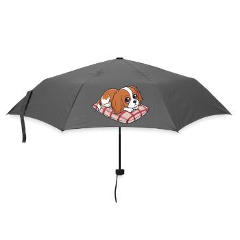 Cavalier king charle dreamer on plaid cushion - Umbrella (small) - grey - Front