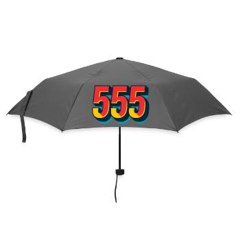 555 - HAHAHA Schriftzug Retro Style - Regenschirm (klein) - Grau - Vorne