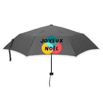 WEIHNACHTEN. FROHE WEIHNACHTEN. FROHE WEIHNACHTEN. TANNE. NATUR. - Regenschirm (klein) - Grau - Vorne