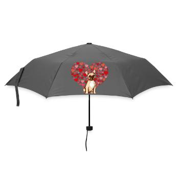 Dog with Heart Background - Umbrella (small) - grey - Front