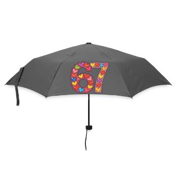 Herzmosaik 67 Bunte Liebeskritzelei - Regenschirm (klein) - Grau - Vorne