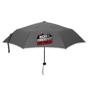 Nicht vorbereitet Survival Prepper Humor - Regenschirm (klein) - Grau - Vorne