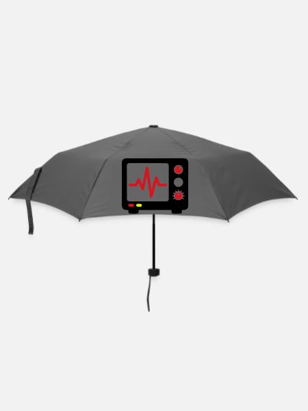 EKG Monitor Herzschlag Medizin - Regenschirm (klein) - Grau