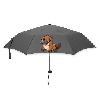 Schnabeltier Kawaii Style – Süßes Australienmotiv - Regenschirm (klein) - Grau - Vorne