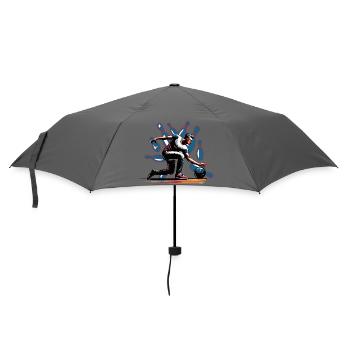 Dynamic, colorful bowler in action - Umbrella (small) - grey - Front