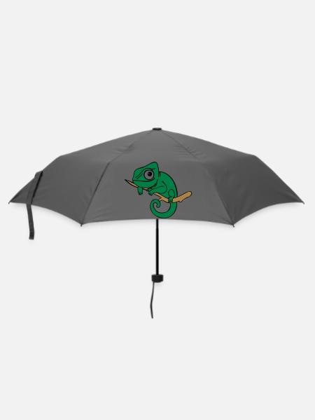 Lui das Chamäleon, dreifarbig - Regenschirm (klein) - Grau