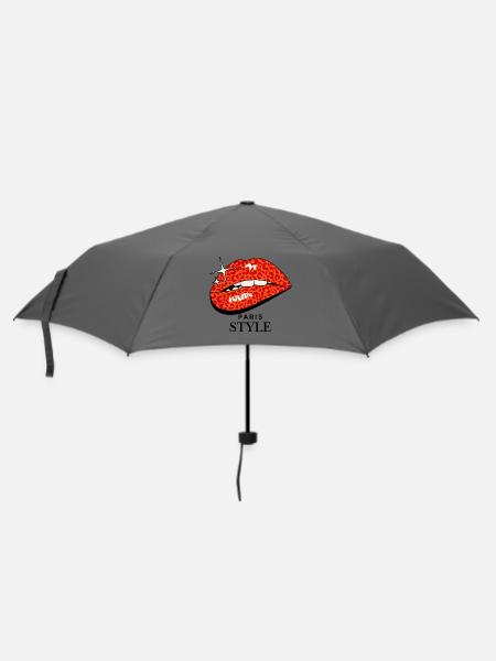 Leopard Lips Pop Art - Regenschirm (klein) - Grau