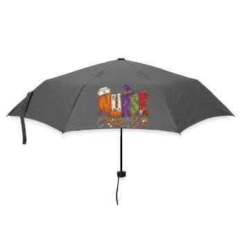 Krankenschwester Krankenpfleger Halloween - Regenschirm (klein) - Grau - Vorne