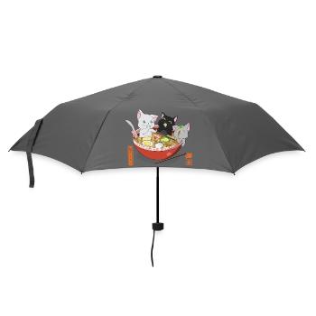 Kawaii Katzen essen ramen japanisch - Regenschirm (klein) - Grau - Vorne