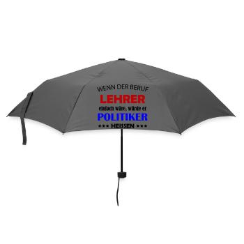 Lehrer Politiker Kontrast Typo - Regenschirm (klein) - Grau - Vorne