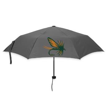 Fliegenfischen Koeder Grafik - Regenschirm (klein) - Grau - Vorne