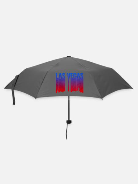 Las Vegas Gradient Skyline Silhouette - Regenschirm (klein) - Grau