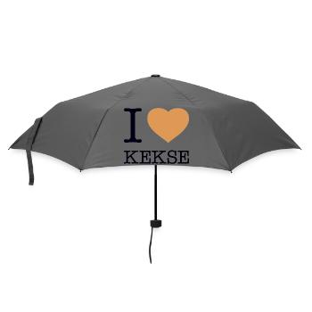 I love Kekse - Regenschirm (klein) - Grau - Vorne