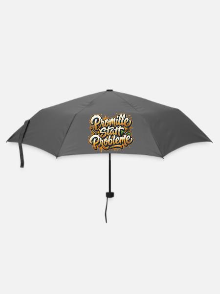 Promille statt Probleme - Regenschirm (klein) - Grau