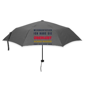 Weihnachtsfeier überlebt schon wieder - Büro - Regenschirm (klein) - Grau - Vorne