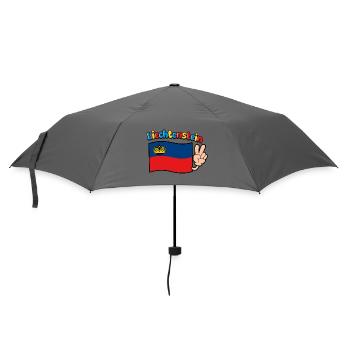 Liechtenstein Flagge - Regenschirm (klein) - Grau - Vorne
