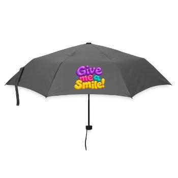 Schenk mir ein Lächeln! - Regenschirm (klein) - Grau - Vorne