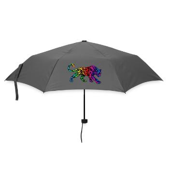 Stammes-Regenbogenpanther - Regenschirm (klein) - Grau - Vorne