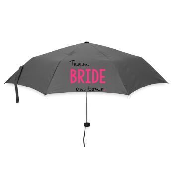 Team Bride on Tour Junggesellinnenabschied - Regenschirm (klein) - Grau - Vorne