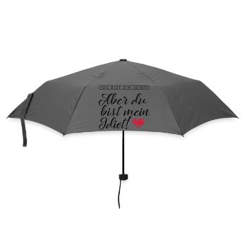 LIEBE / VALENTINSTAG: Mein Idiot - Regenschirm (klein) - Grau - Vorne
