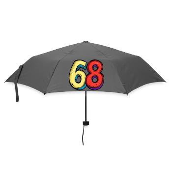 68 Zahl Bunt - Regenschirm (klein) - Grau - Vorne