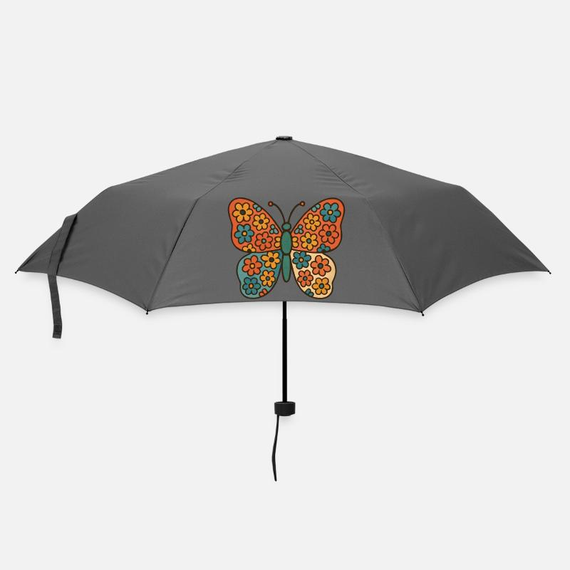 Butterfly with floral pattern - Umbrella (small) - grey