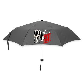 Heute nicht -Kuh T-Shirt - Regenschirm (klein) - Grau - Vorne
