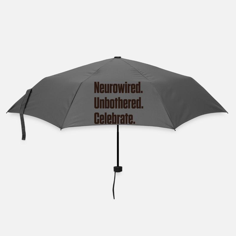 Neurocâblé. Imperturbable. Fêter ça. ND Pride - Parapluie standard - bruyère