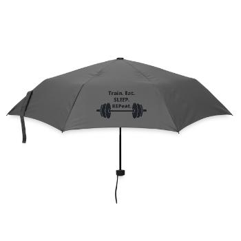 Train Eat Sleep Repeat Motivationsdesign - Regenschirm (klein) - Grau - Vorne