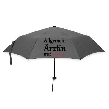 Allgemeinärztin mit Herz Geschenk - Regenschirm (klein) - Grau - Vorne