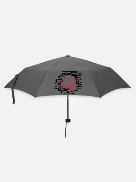Faustdick, Faust, schlagen - Regenschirm (klein) - Grau