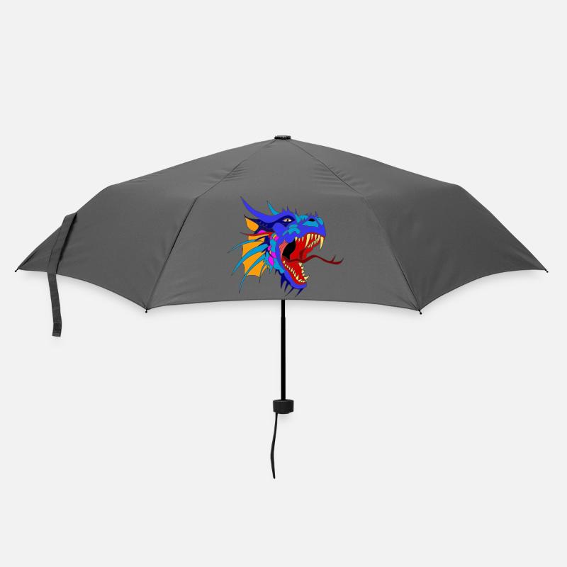 Drachenkopf - Regenschirm (klein) - Grau