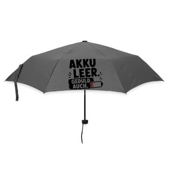  Akku Leer Geduld Auch Lustiger Spruch Für Müde - Regenschirm (klein) - Grau - Vorne