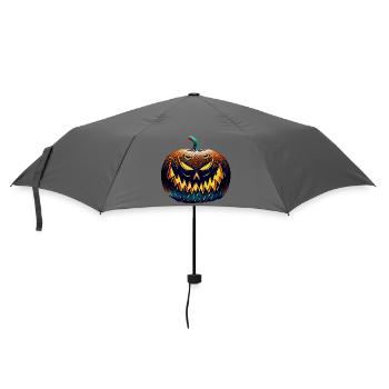 Halloween-Kuerbis - Regenschirm (klein) - Grau - Vorne