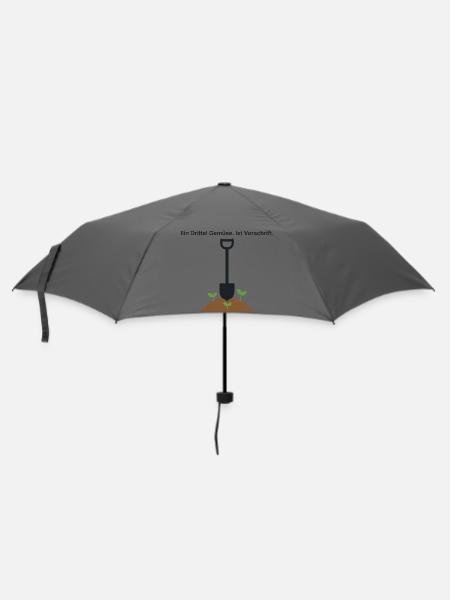 Ein Drittel Gemüse - Kleingarten Schrebergarten - Regenschirm (klein) - Grau