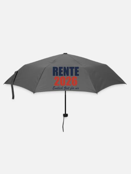 Rente 2026 – Endlich Zeit für nix - Regenschirm (klein) - Grau